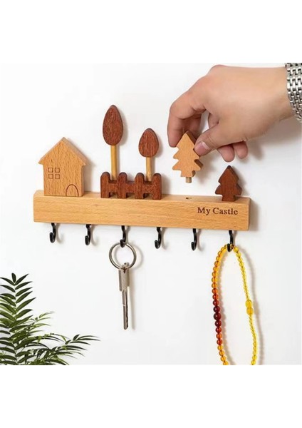 1set Basit ve Şirin Stil Masif Ahşap Anahtar Kancası, Üç Boyutlu Tasarım Duvar Dolabı Duvar Dekorasyonu Için Çivisiz Kanca (Yurt Dışından) fiyatları