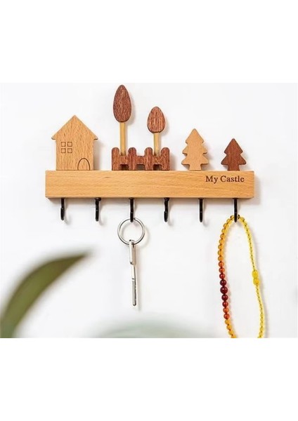 1set Basit ve Şirin Stil Masif Ahşap Anahtar Kancası, Üç Boyutlu Tasarım Duvar Dolabı Duvar Dekorasyonu Için Çivisiz Kanca (Yurt Dışından) indirimleri