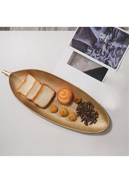 Adet Iskandinav Dekoratif Tepsi Altın Yaprak Şekli Servis Tepsisi Mücevher Paleti Meyve Atıştırmalık Tabağı Masa Depolama Düzenleyici (Yurt Dışından) indirimleri