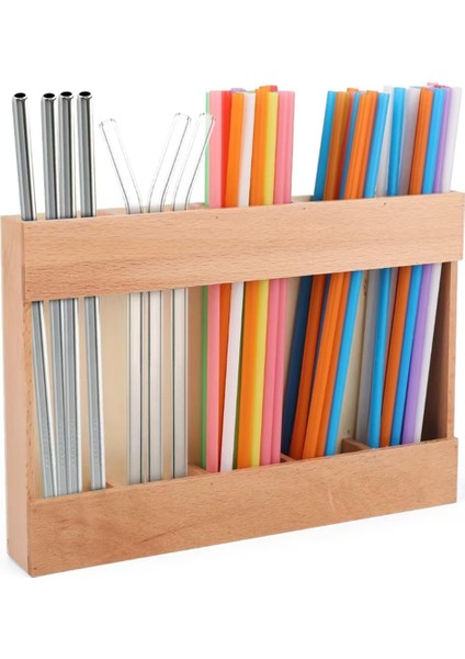 Ahşap Tekrar Kullanılabilir Pipet Dağıtıcı Düzenleyici Yapıştırıcı Matkapsız Kurulum Çevre Dostu Tezgah Üstü Depolama (Yurt Dışından)