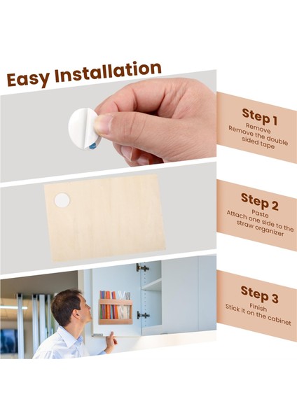 Ahşap Tekrar Kullanılabilir Pipet Dağıtıcı Düzenleyici Yapıştırıcı Matkapsız Kurulum Çevre Dostu Tezgah Üstü Depolama (Yurt Dışından) fırsatları