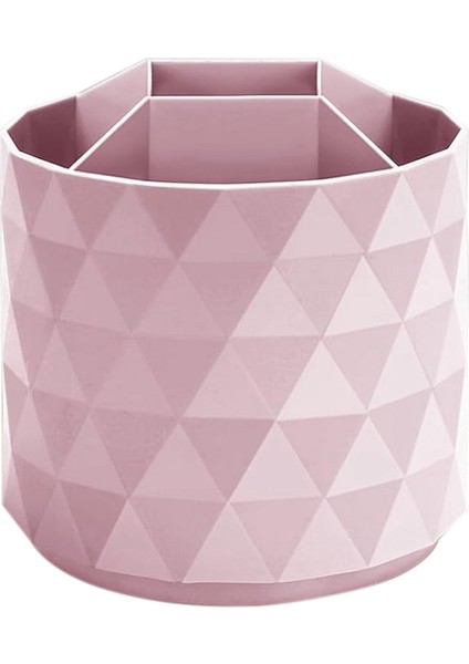 360° Dönebilen Kalemlik, 5 Izgara Sevimli Kalem Saklama Kutusu Makyaj Fırçası Okul Ofis Kırtasiye Malzemeleri Pembe (Yurt Dışından)