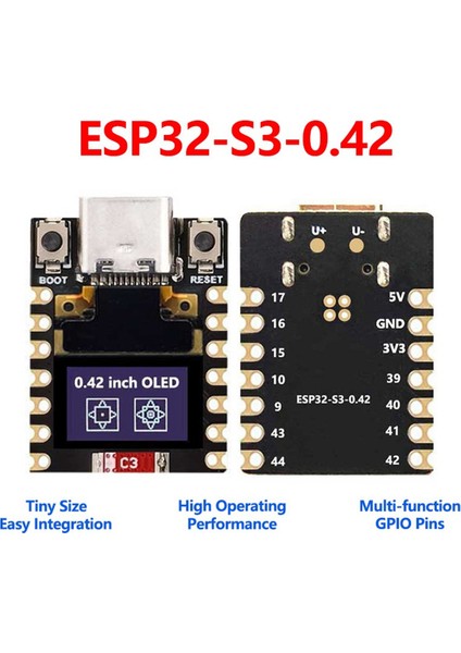 ESP32-S3 Mını Geliştirme Kartı 0,42 Inç OLED Ekranla 2,4 Ghz Wi-Fi ve Bluetooth5 Rısc-V Düşük Güç Desteği (Yurt Dışından) fiyatları