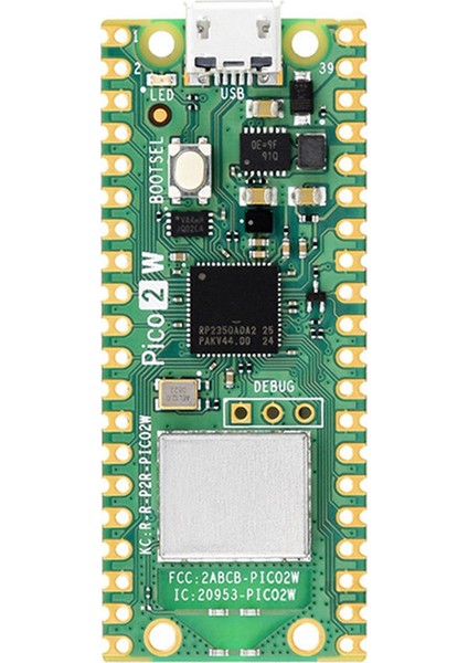 Raspberry Pi Pico 2 W Mikrodenetleyici Kartı, 2.4ghz 802.11N Kablosuz Lan Wifi 4 ve Bluetooth 5.2, Arm CORTEX-M33 (Yurt Dışından)