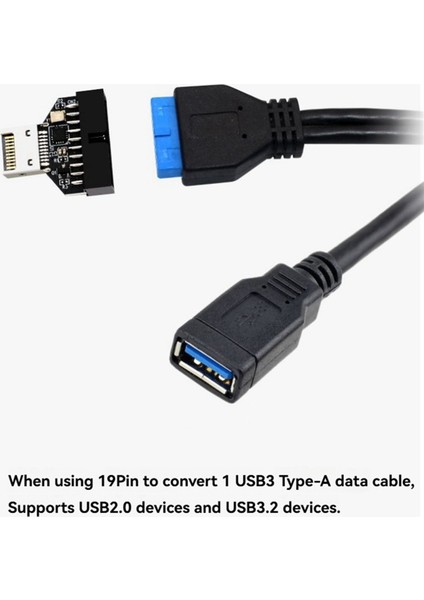 Usb3 Type-E 20PIN'DEN USB 19P Şasi Önü Anakart Type-E Genişleme Kartı Type-E Arayüzünü USB 19P'YE Dönüştürün (Yurt Dışından) fırsatları