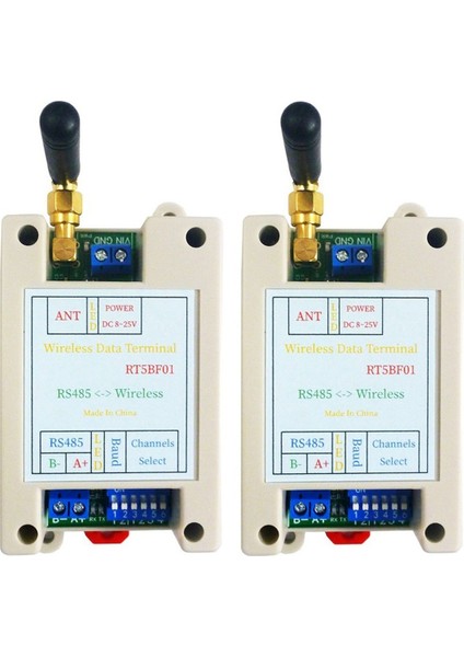2 Adet Vhf/uhf Radyo 426MHZ-508.5MHZ Geniş Menzilli Rf Uart RS485 Kablosuz Alıcı-Verici Kartı Modbus Rtu Modülü Dc 12V 24V (Yurt Dışından)