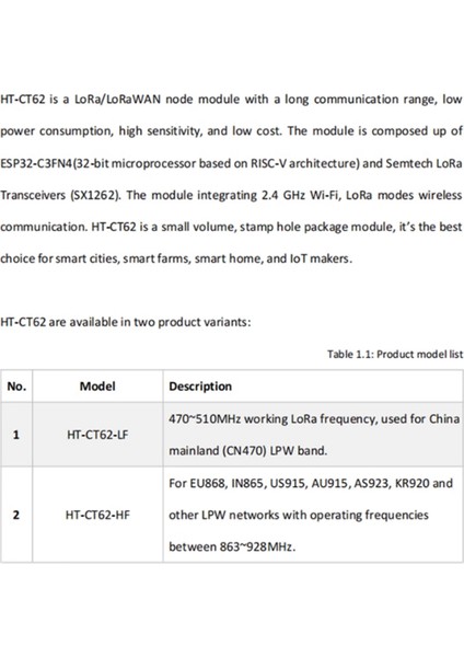 H Eltec Automatıon HT-CT62 ESP32C3 SX1262 Lora Düğüm Modülü Bluetooth Lora Lorawan Düğüm Wifi Kablosuz Modülü 433-510MHZ (Yurt Dışından) fırsatları