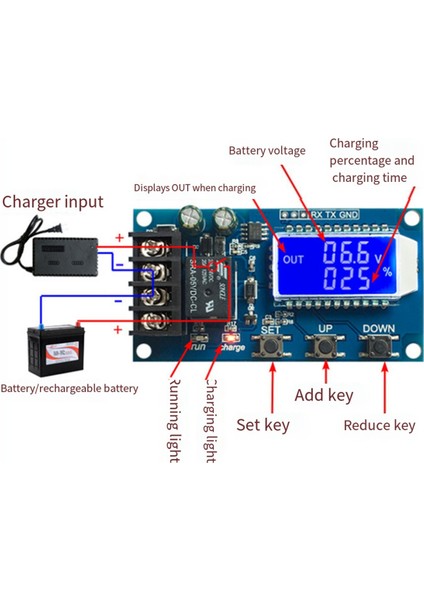 Kurşun-Asit Lityum Pil Şarj Modülü 6-60V 10A LCD Ekran Kontrolü Aşırı Şarj Koruması Kartı Otomatik Şarj (Yurt Dışından) indirimleri