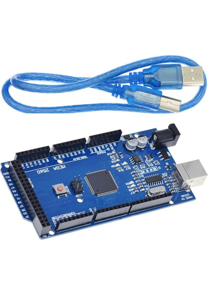 MEGA2560 R3 Geliştirilmiş Sürüm Geliştirme Kartı USB Veri Kablosu Ile, 3D Yazıcıya Uygun (Yurt Dışından)