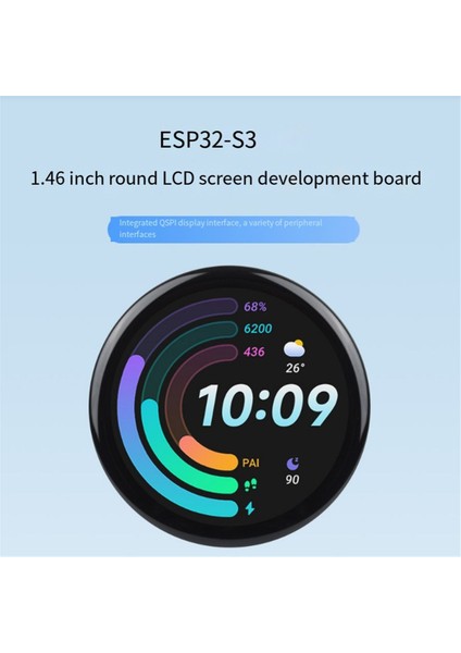ESP32 S3 Geliştirme Kartı 1.46 Inç Yuvarlak LCD 1.46 Inç Ekran 412X412 QMI8658 Sensör/mıc/sd/mp3 Ses Kapaksız Panel (Yurt Dışından) fiyatları