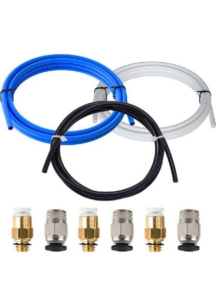 KJH04-M6 ve Pc4-01 Pnömatik Konnektörlü 3D Yazıcı Yükseltme Kiti 1.75MM Bowden Ekstruder Için 1m Ptfe Tüp Mavi (Yurt Dışından) modelleri