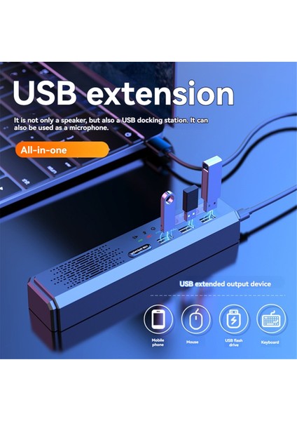Bluetooth Hoparlörlü Pc USB Hub Çok Işlevli Masaüstü Hoparlör Hub Mikrofon ve Ses Ayarlama Fonksiyonu ile (Yurt Dışından) modelleri