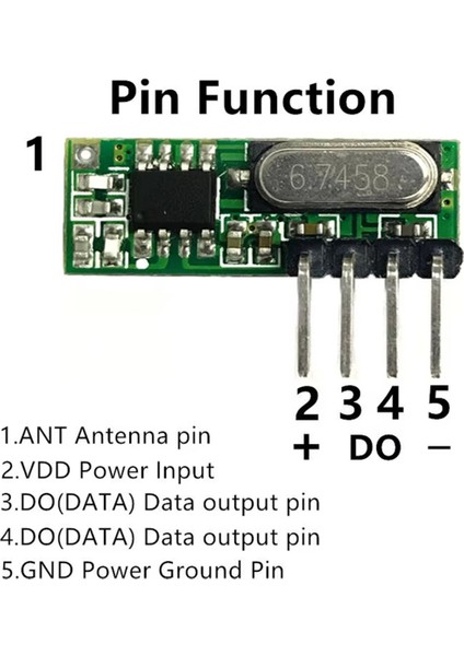 15 Adet 433MHZ Rf Alıcı Süperheterodin Uhf Ask 433MHZ Uzaktan Kumanda Modülü Kiti Küçük Boyut Düşük Güç Antenli (Yurt Dışından) modelleri