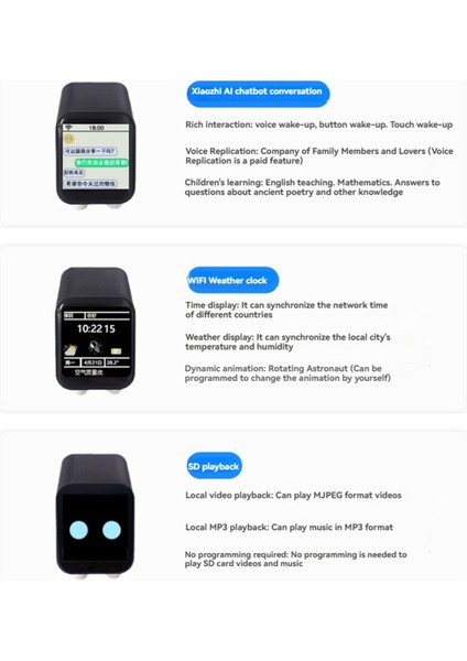 Deepseek Xiaozhi Aı Sohbet Robotu 1.54 Inç LCD Ekran ESP32-S3 N16R8 Geliştirme Kartı Wifi Hava Durumu Saati B (Yurt Dışından) fiyatları