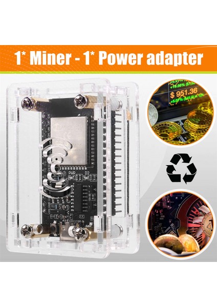 Btc Miner Solo Lottery Miner 55KH/S Bitcoin Btc Miner Asic Mining Düşük Güç Akrilik Kılıflı Ev Ofis Için (Yurt Dışından) indirimleri