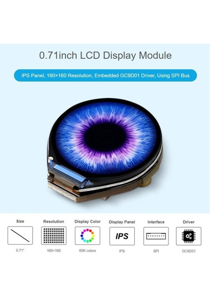 ESP32 C3 Yuvarlak LCD Geliştirme Kartı Göz 0.71 Inç Ekran Izleme Ekranı GC9A01 160X160 (Yurt Dışından) fırsatları