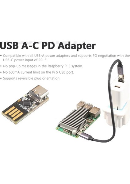 Raspberry Pi USB Ac Pd Adaptörü 5V5A Pd Güç Modülü Adaptörü Kablo ile Sistem Pd Olmayan Güç Uyarısını Çözün (Yurt Dışından) fiyatları