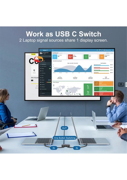 2 Bilgisayar Için Anahtar Ayırıcı, Çift Yönlü USB C Kvm Anahtarı 1 Giriş 2 Çıkış 8K@60Hz/4K@144Hz Video Aktarımı 10GBPS (Yurt Dışından) fırsatları