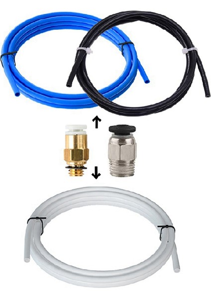 KJH04-M6 ve Pc4-01 Pnömatik Konnektörlü 3D Yazıcı Yükseltme Kiti 1.75MM Bowden Ekstruder Için 1m Ptfe Tüp Beyaz (Yurt Dışından) indirimleri