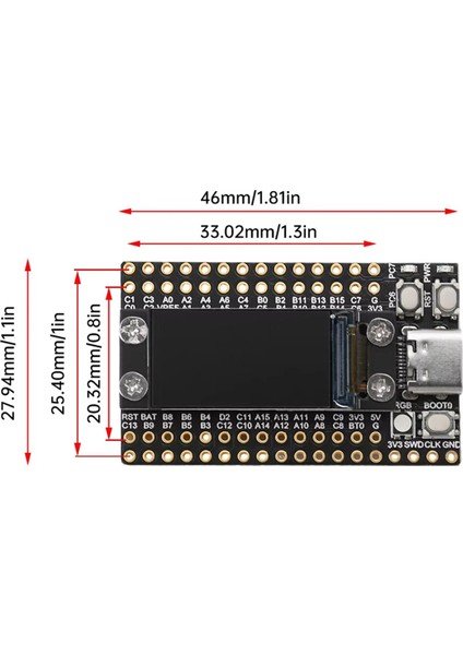 0.96 Inç LCD Ekran ve Flash Minimum Sistem Kartı ile Çift Tip-C STM32F103RCT6 Mini Mikrodenetleyici Geliştirme Kartı (Yurt Dışından) modelleri