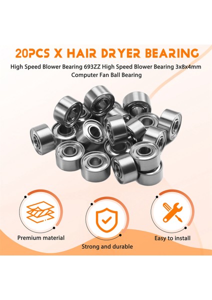 Yüksek Hızlı Üfleyici Rulman 693ZZ Yüksek Hızlı Üfleyici Rulman 3X8X4MM Bilgisayar Fanı Bilyalı Rulman (Yurt Dışından) fırsatları