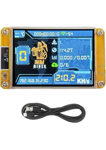 Nmminer Nerdminer 235KH/S Bitcoin Kripto Solo Piyango Madencisi 2.8 Inç Akıllı Ekran Akrilik Kabuklu Yükseltilmiş Nerdminer (Yurt Dışından)