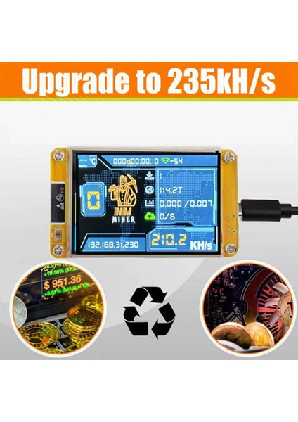 Nmminer Nerdminer 235KH/S Bitcoin Kripto Solo Piyango Madencisi 2.8 Inç Akıllı Ekran Akrilik Kabuklu Yükseltilmiş Nerdminer (Yurt Dışından) fiyatları