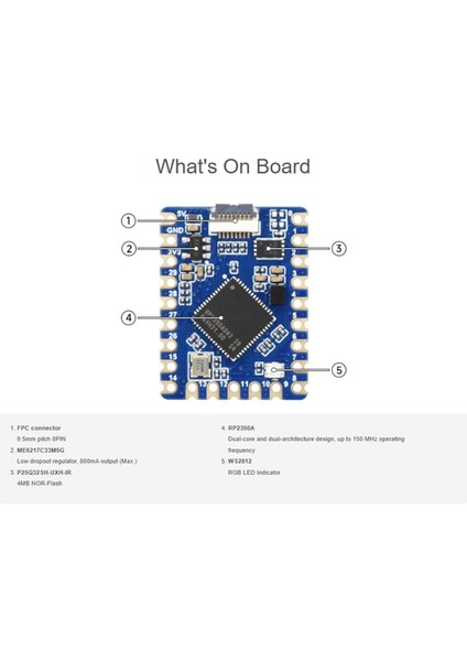 Raspberry Pi Pıco USB Type C Arayüzü 520KB Sram 2mb Flash Için RP2350-TINY Geliştirme Kartı RP2350-TINY (Yurt Dışından) indirimleri