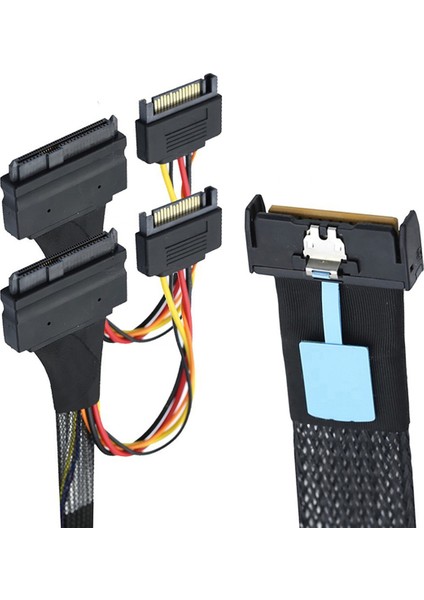 Ince Sas Mcıo 8i 74P'DEN Çift Sff 8639'A 15P Sata Erkek Güç Veri Kablosu ile Sunucu Adaptör Kablosu 0,5 M (Yurt Dışından) modelleri