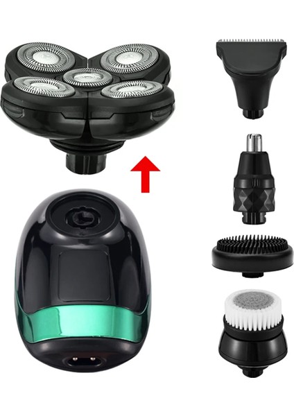 5'i 1 Arada Şarj Edilebilir Elektrikli Tıraş Makinesi, Tıraş Kılı Kesme Burun Kılı, Kulak Kılı Düzeltici, Erkekler Için Yüz Temizleme Fırçası (Yurt Dışından) fırsatları