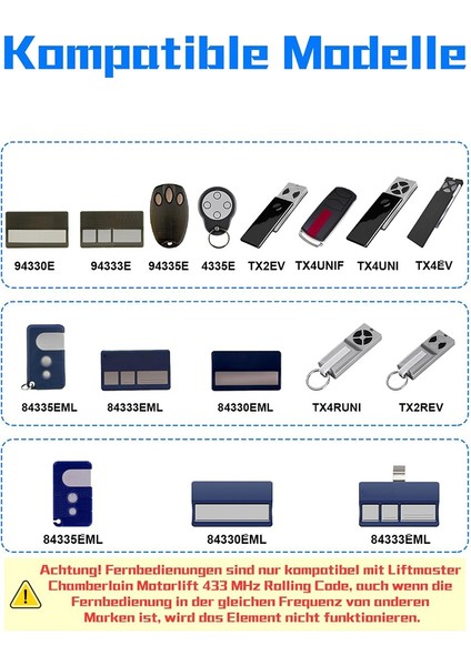 Chamberlain Liftmaster Motorlift TX4RUNI TX4UNI 84335E Için Garaj Kapısı Uzaktan Kumandası, Garaj Kapısı El Tipi Vericisi (Yurt Dışından) modelleri