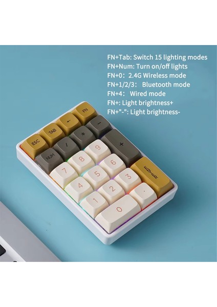 21KEYS Mini Klavye 2.4g Kablosuz Sayısal Tuş Takımı Muhasebe, Numpad Oyun Programlama Için Mekanik Sayısal Tuş Takımı Tuş Takımı B (Yurt Dışından) indirimleri