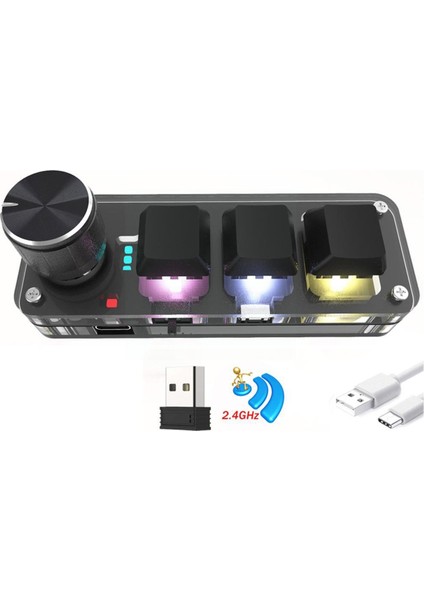 Mekanik Klavye Rgb Mini Oyun Özel Programlama Kırmızı Anahtar 3 Tuş 1 Düğme 2.4g Kablosuz Bluetooth Düğme Tuş Takımı (Yurt Dışından) modelleri