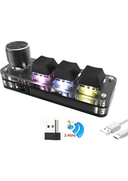 Mekanik Klavye Rgb Mini Oyun Özel Programlama Kırmızı Anahtar 3 Tuş 1 Düğme 2.4g Kablosuz Bluetooth Düğme Tuş Takımı (Yurt Dışından) indirimleri