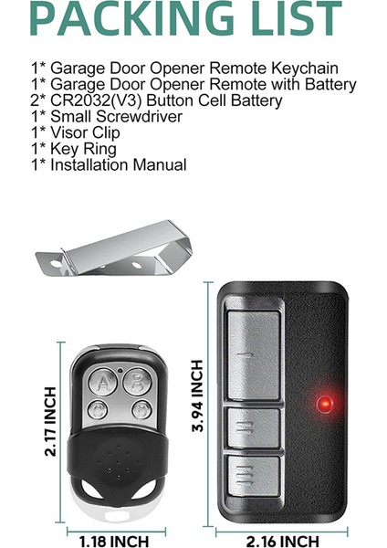 Liftmaster Craftsman Chamberlain 893LM 893MAX 890MAX Için Evrensel Garaj Kapısı Açma Uzaktan Kumandası ve Anahtarlık Uzaktan Sensörü (Yurt Dışından) indirimleri