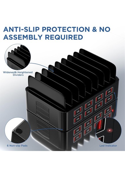 150W 16 Portlu Evrensel USB Şarj Cihazı Çoklu Cihaz Şarj Istasyonu Tablet Standı ile 15/14/13 Pro Max S24 Us Plug Için (Yurt Dışından) fırsatları