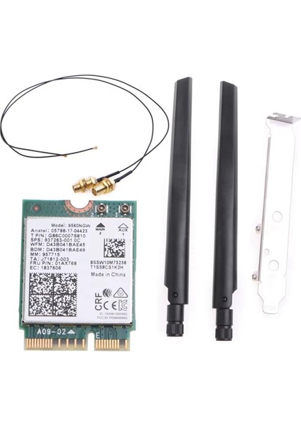 9560NGW Çift Bant 2.4g/5ghz Kablosuz Masaüstü Kiti 802.11AC M.2 Cnvı Wifi Kart Anten Seti Bt Uyumlu 5.0 (Yurt Dışından)