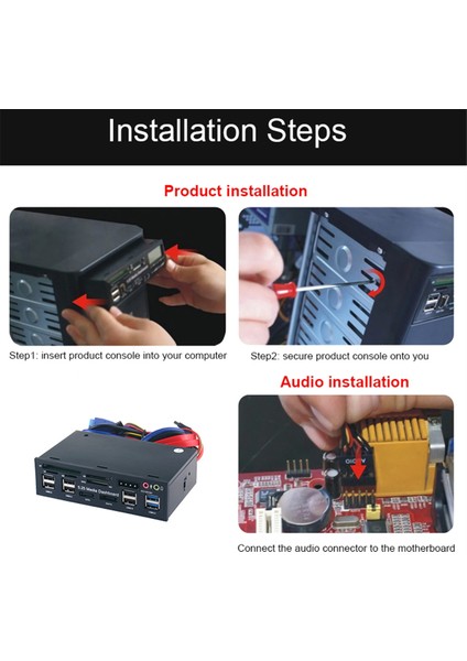 Masaüstü Bilgisayarlar Için USB 2.0/3.0 E-Sata Sata Çoklu Kart Okuyuculu 5.25 Inç Medya Panosu (Yurt Dışından) indirimleri