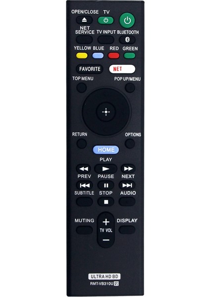 RMT-VB310U Uzaktan Kumandasını Sony RMT-VB310U Ultra Hd Blu-Ray Bd DVD Disk Oynatıcısı ile Değiştirin (Yurt Dışından)