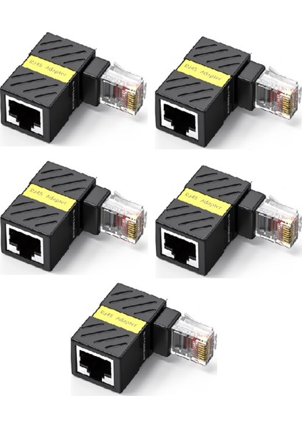 RJ45 360° Dönebilen Ağ Fişi 90 Derece Dik Açı Dirsek Gigabit Adaptörü Evrensel Erkekten Dişi Dönüştürücü (Yurt Dışından)