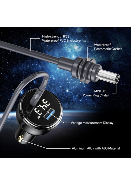 Starlink Mini 100W 2'si 1 Arada Araç Şarj Cihazı Için 3 Metre Tip-C'den Dc Kabloya LED Ekran Çakmak Deliğine Takın (Yurt Dışından) modelleri