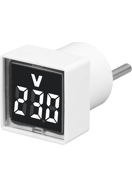 Dijital Voltmetre Kare AC220V Kare Gerilim Test Cihazı LED Ekran ve Gösterge Işığı ile Ab Fişi Beyaz (Yurt Dışından)