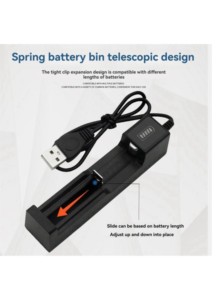 2 Adet 18650 Pil Şarj Cihazı USB Tek Yuvalı Evrensel Şarj Cihazı Şarj Edilebilir Lityum Piller Için Kayar Tasarım (Yurt Dışından) indirimleri
