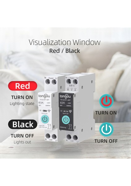 Tongou Dc Wıfı Akıllı Devre Kesici 63A Dın Rayı Akıllı Ev Kablosuz Uzaktan Kumanda Anahtarı App Tarafından Siyah (Yurt Dışından) fırsatları
