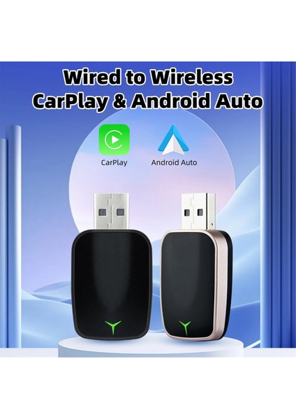 2'si 1 Arada Kabloludan Kablosuza Carplay Android Auto Adaptörü Araba Aleti Akıllı Kutusu Tesla Bmw Nissan Rose Gold Için Uygulanamaz (Yurt Dışından) fırsatları