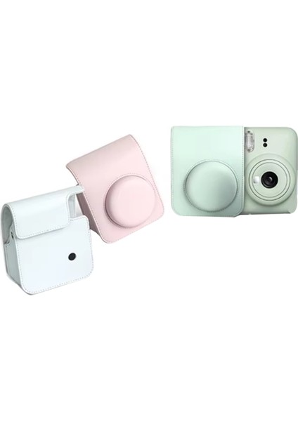 Instax MINI12 Kamera Kılıfı Pu Deri Yumuşak Koruyucu Kılıf Seyahat Çantası Fujifilm Film Kamera Çantası Omuz Askılı, C (Yurt Dışından) fırsatları