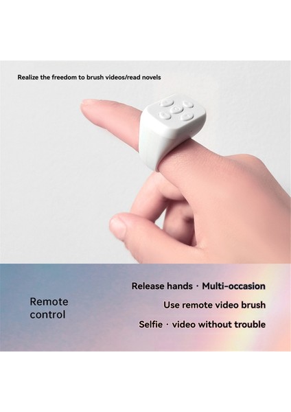 Kablosuz Bluetooth Air Mouse Mobil Selfie Lazy Anında Uzaktan Kumanda Halka Müzik Video Denetleyicisi Dizüstü Telefon B (Yurt Dışından)