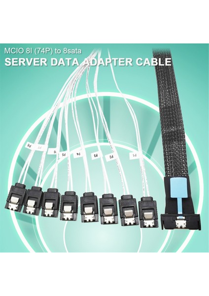 0,5 M Pcı-E Slimline Sas SFF-8654 8ı Ila 8x Sata Sunucu Sabit Sürücü Dönüştürme Kablosu SFF-8654 74P Ila 8xsata 7p Kablosu (Yurt Dışından)