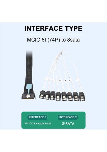 0,5 M Pcı-E Slimline Sas SFF-8654 8ı Ila 8x Sata Sunucu Sabit Sürücü Dönüştürme Kablosu SFF-8654 74P Ila 8xsata 7p Kablosu (Yurt Dışından) modelleri