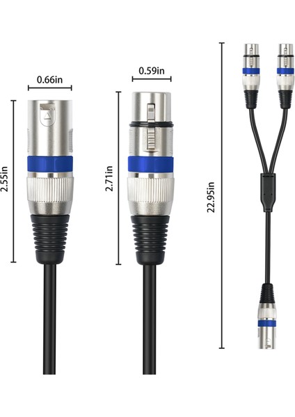 5 Paket 1.6ft Xlr Dişi - Çift Xlr Erkek Y Ayırıcı Kablo, Xlr Ayırıcı 1 Dişi - 2 Erkek Mikrofon Mikseri Için (Yurt Dışından) fırsatları
